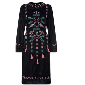 MONSOON Bertie Bird Embroidered Dress